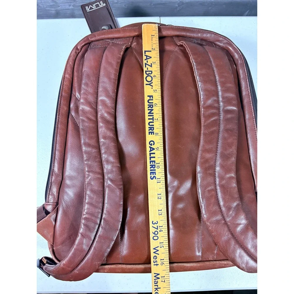Tumi Geuine Leather Alpha Backpack Brown HEAVY RARE